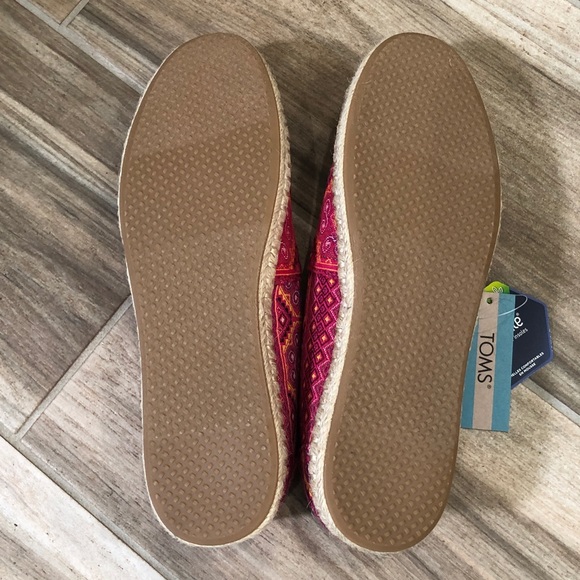 TOMS Pink Multi Floral Woven Espradille Alpargatas - Picture 8 of 12